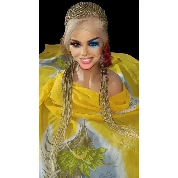 100% handmade, Braidedwigs blond Wig NWT Ghana Weave absolutely gorgeous. Long - Picture 1 of 15